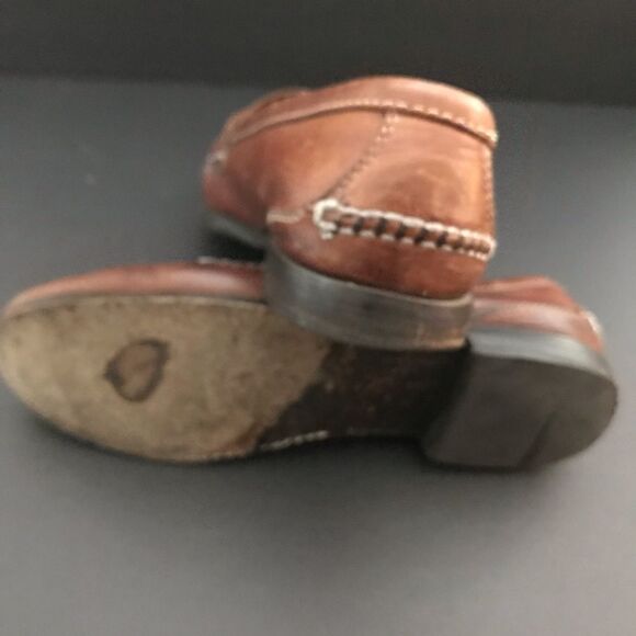 Hand Made Distressed loafers saddle leather worn - Picture 7 of 8
